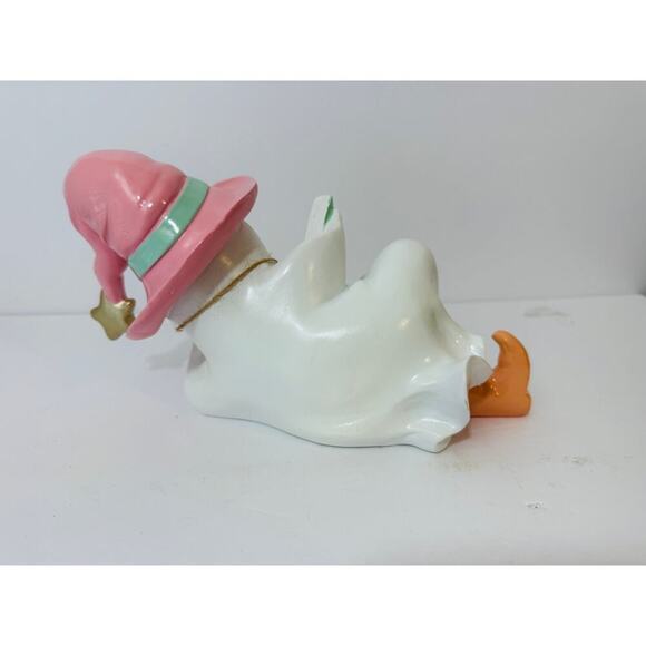 Goblin & Ghoul Halloween Ghost Figurine Reading Book – Pink Hat, Star Accent - Picture 3 of 5